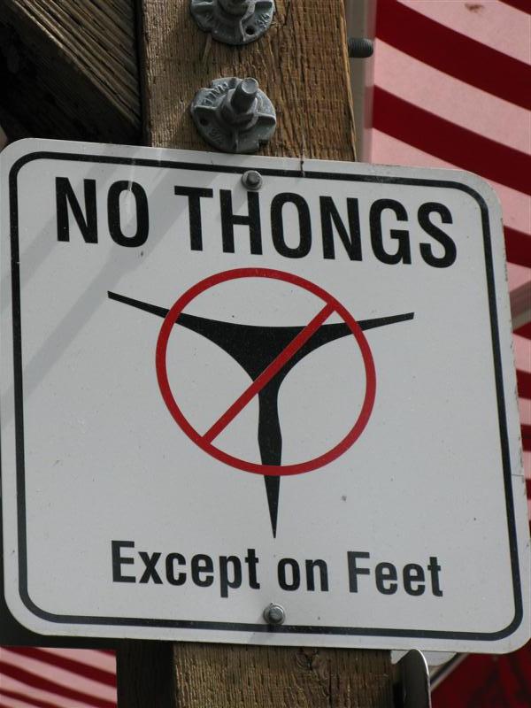 no thongs